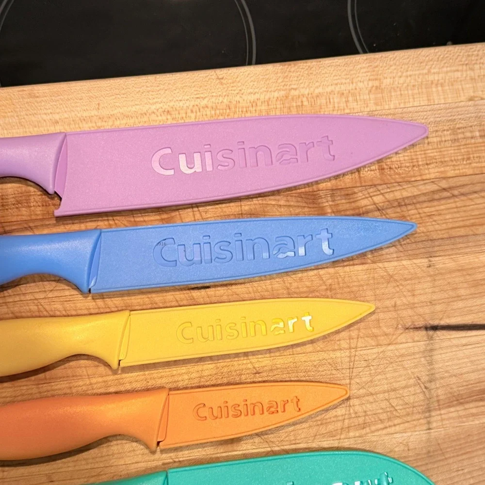Cuisinart Advantage 5 Piece Color Knife Set‎ with Blade Guards Stainless Steel